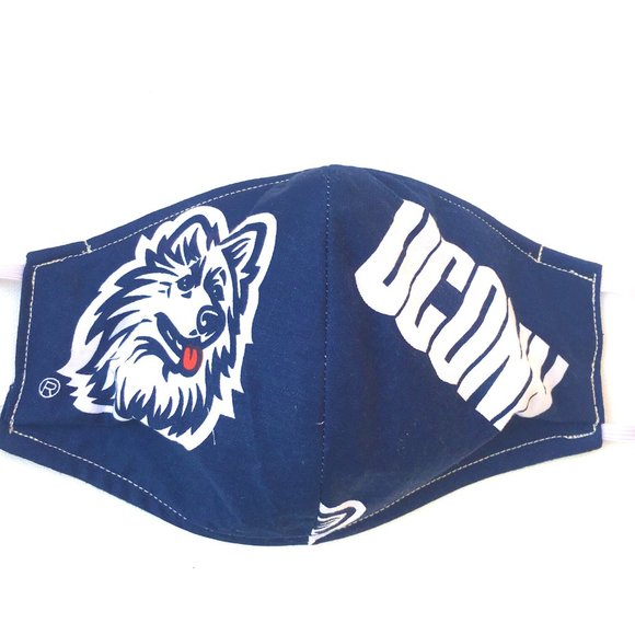 Three UConn Huskies Face Masks NEW Reversible Plaid Four Looks - Picture 9 of 11